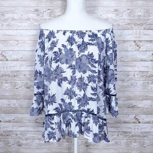 Fever Off Shoulder Top Peplum Style Floral 975